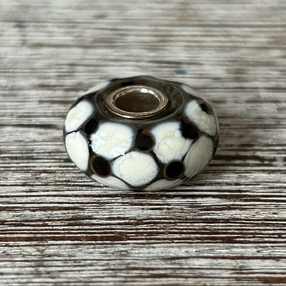 TROLLBEADS Gray & Cream Unique LAA 925S NEW! The Bead before the ‘Harvest’ - Picture 6 of 7